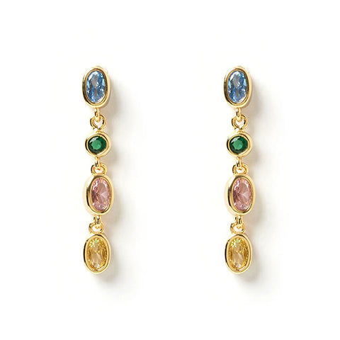 ISADORA GOLD EARRINGS - MULTI BLUE