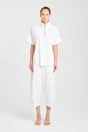 HALF ZIP SHIRT - WHITE