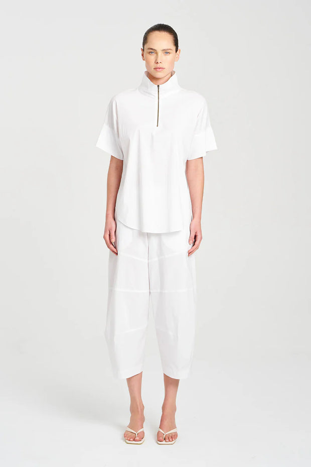 HALF ZIP SHIRT - WHITE