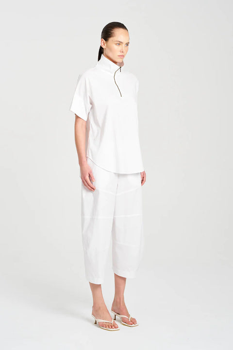 HALF ZIP SHIRT - WHITE