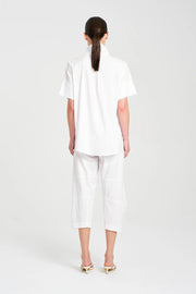 HALF ZIP SHIRT - WHITE