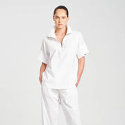 HALF ZIP SHIRT - WHITE