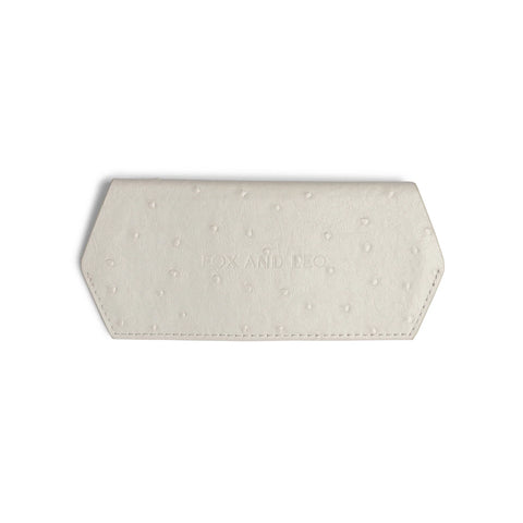 GLASSES CASE - STONE OSTRICH PRINT