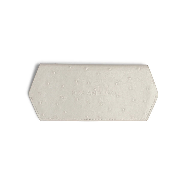 GLASSES CASE - STONE OSTRICH PRINT