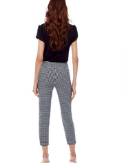 GINGHAM CUFFED CROPPED PANT