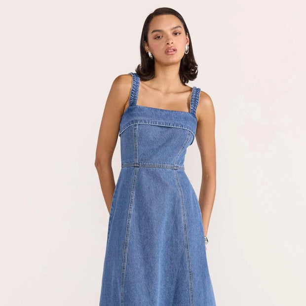 TATE DENIM MIDI DRESS