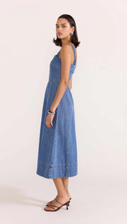 TATE DENIM MIDI DRESS