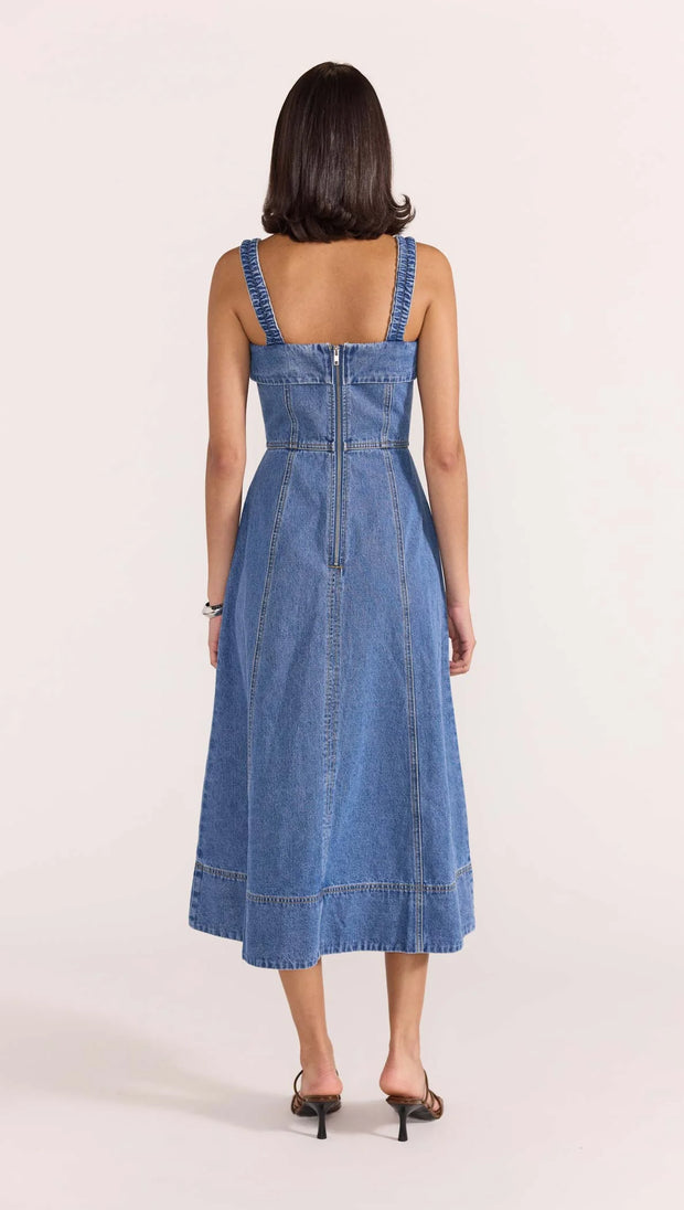 TATE DENIM MIDI DRESS