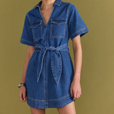 BROOKS DENIM MINI DRESS