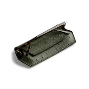 GLASSES CASE - OLIVE OSTRICH PRINT
