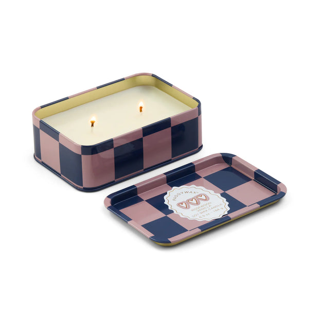A DOPO "HEARTS" TIN CANDLE - ROSEWOOD VANILLA