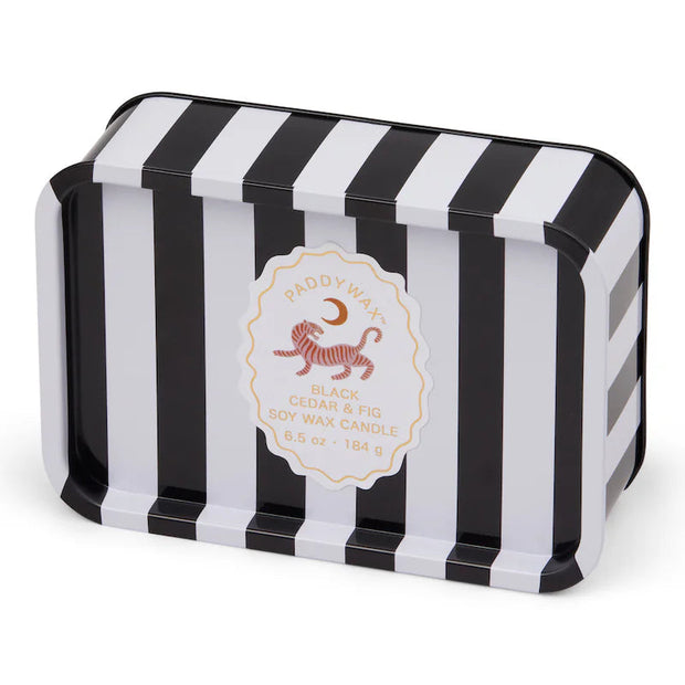 A DOPO "TIGER" TIN CANDLE - BLACK CEDAR & FIG