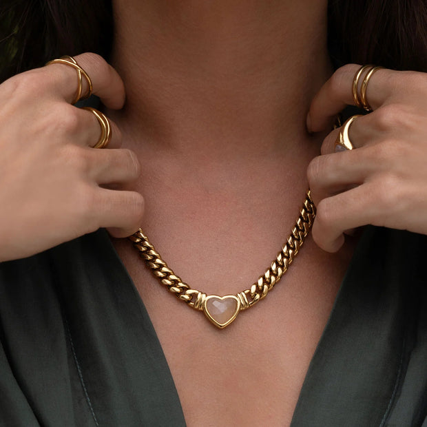 Valentine Rose Quartz Necklace