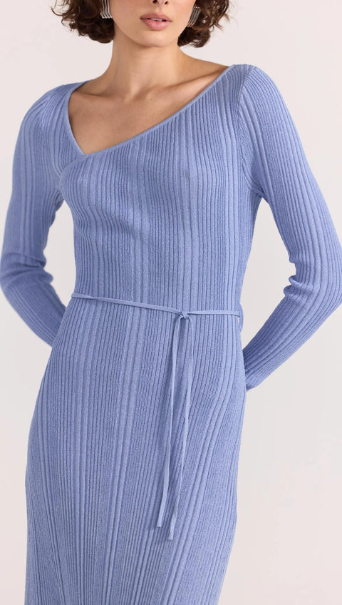 AMIRA RIBBED KNIT MIDI DRESS