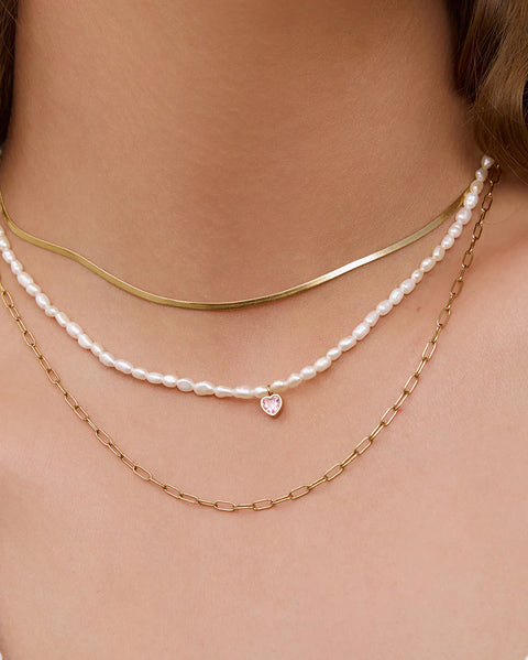 KIKI PEARL HEART NECKLACE