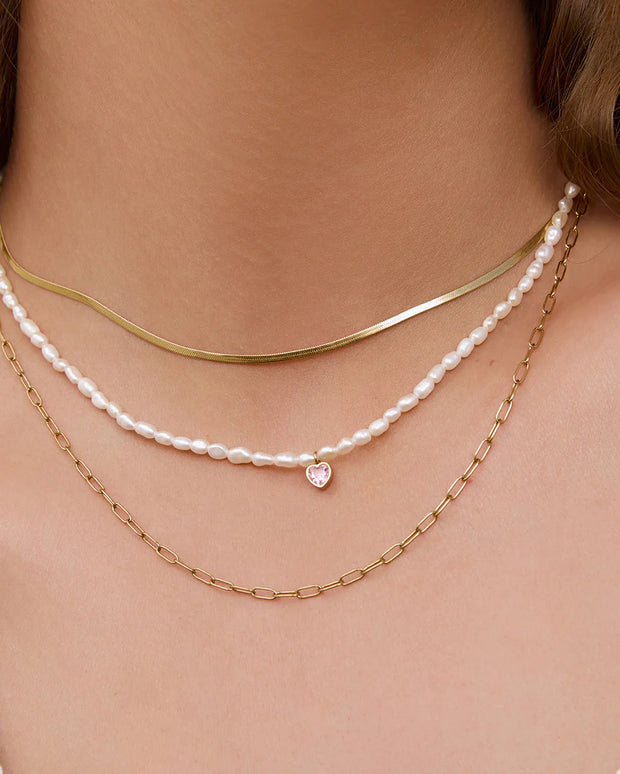 KIKI PEARL HEART NECKLACE