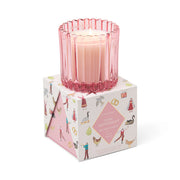 PINK TINTED GLASS CANDLE IN GIFT BOX  - PINK PEPPERMINT