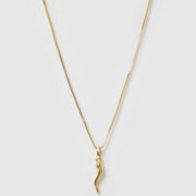 CORNICELLO GOLD CHARM NECKLACE - LARGE