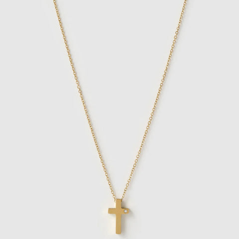 CROSS CHARM GOLD NECKLACE