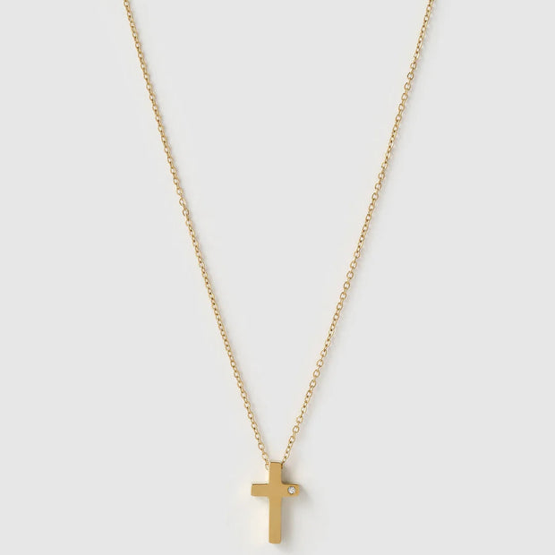 CROSS CHARM GOLD NECKLACE
