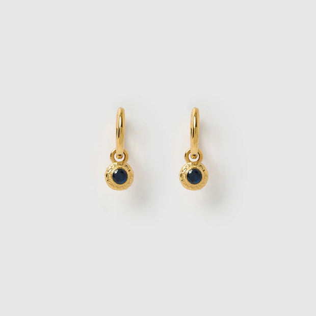 CRUSHED BIRTHSTONE EARRINGS - SEPTEMBER SAPPHIRE