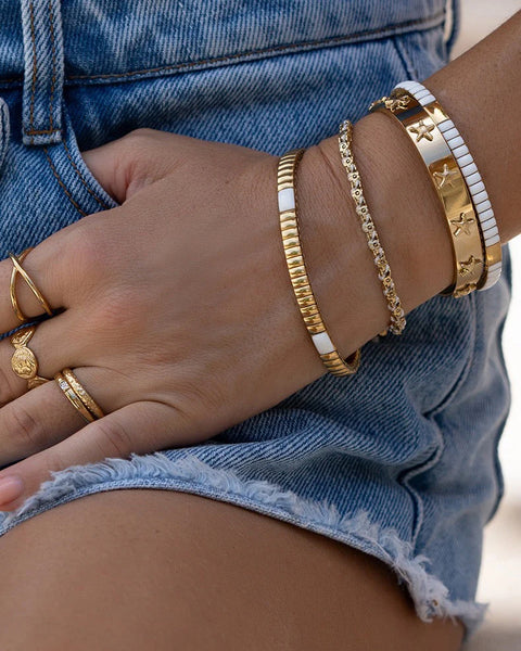 BEATRICE GOLD BRACELET - VANILLA