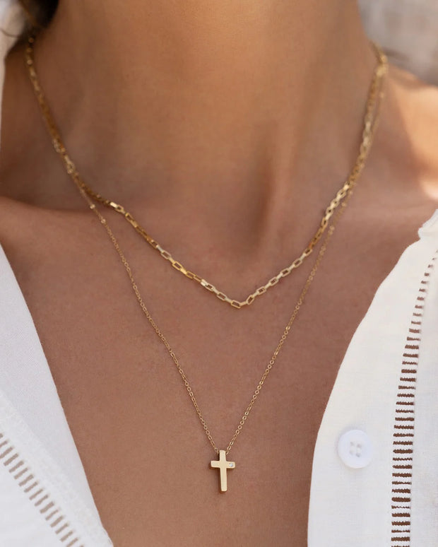 CROSS CHARM GOLD NECKLACE