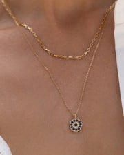 PROTECTIVE EYE CHARM GOLD NECKLACE