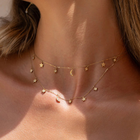 Moondust Gold Charm Necklace