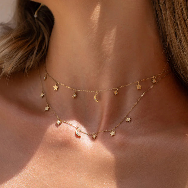 Moondust Gold Charm Necklace