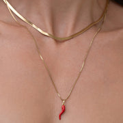 CORNICELLO RED CHARM NECKLACE