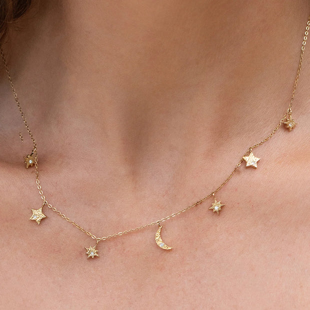 Moondust Gold Charm Necklace