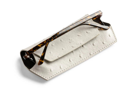 GLASSES CASE - STONE OSTRICH PRINT