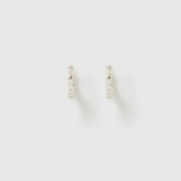 HOLI SILVER HUGGIE EARRINGS