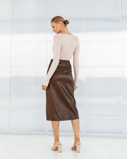 CLARA FAUX LEATHER SKIRT