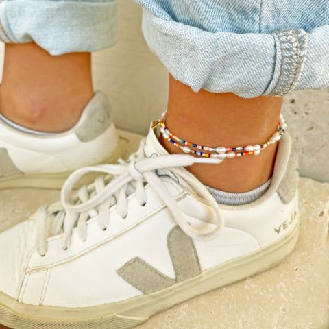 PRISCILLA PEARL AND BEADED ANKLET