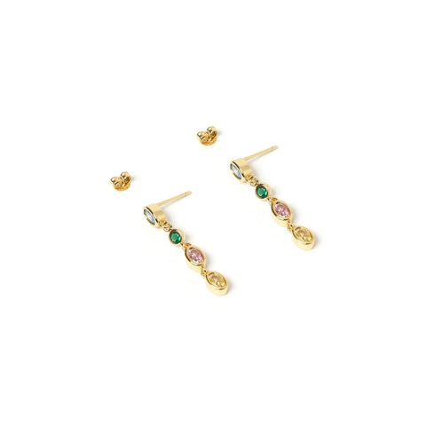 ISADORA GOLD EARRINGS - MULTI BLUE