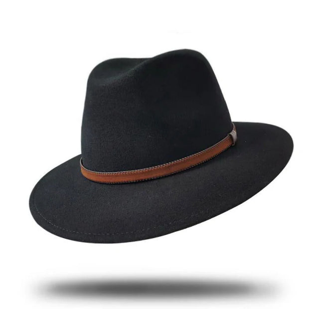 LAURENCE FELT FEDORA - BLACK