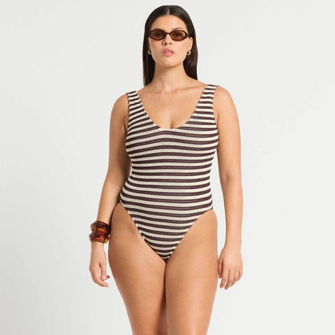 MARA ONE PIECE - SABLE DOT STRIPE