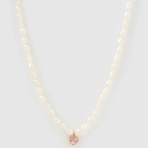 KIKI PEARL HEART NECKLACE