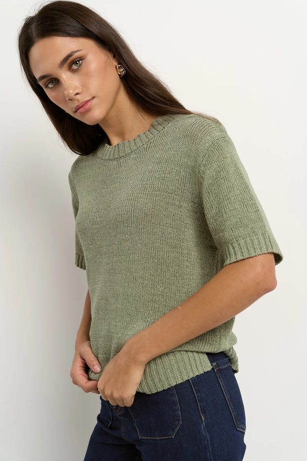 LOVEABLE SAGE TAPE YARN KNIT TEE