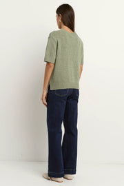 LOVEABLE SAGE TAPE YARN KNIT TEE