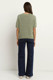 LOVEABLE SAGE TAPE YARN KNIT TEE