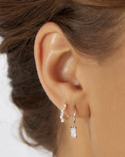 HOLI SILVER HUGGIE EARRINGS
