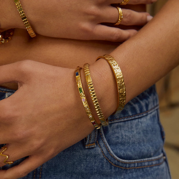 MELROSE GOLD CUFF BRACELET - MULTI