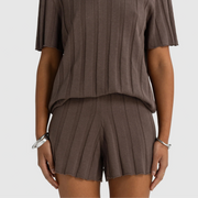 AMARA RELAXED KNIT SHORT - ESPRESSO