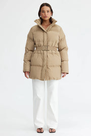 MONTY BELTED MID LENGTH PUFFER JACKET
