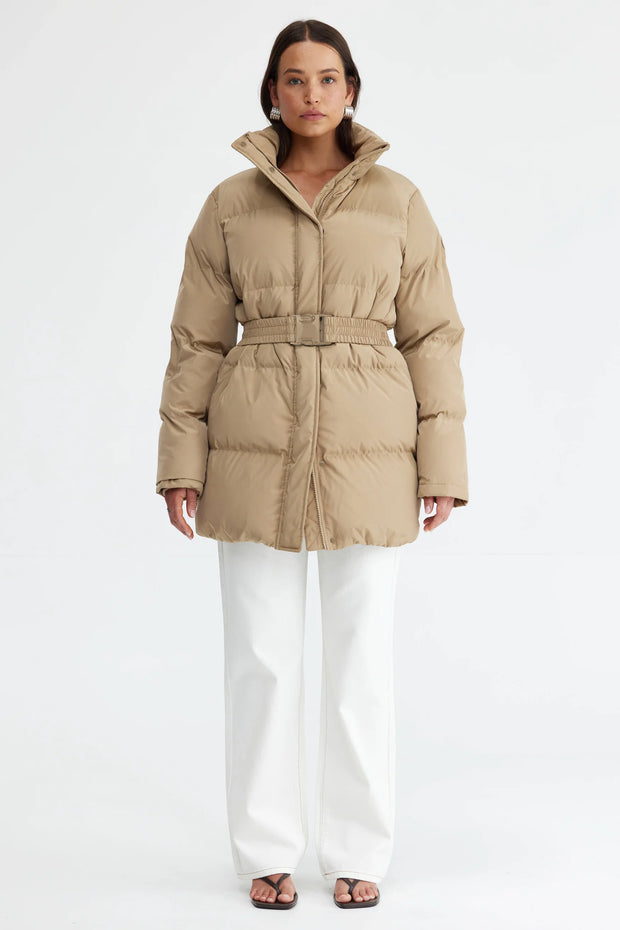MONTY BELTED MID LENGTH PUFFER JACKET