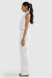 SAVANNAH LINEN PANTS - WHITE