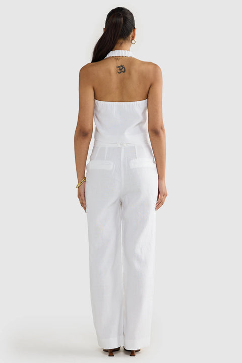 SAVANNAH LINEN PANTS - WHITE